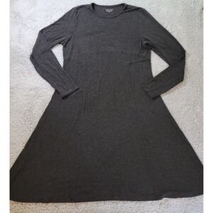 Eileen Fisher Dress Womens‎ M Black Flowy Soft Italian Yarn Minimalist Classic
